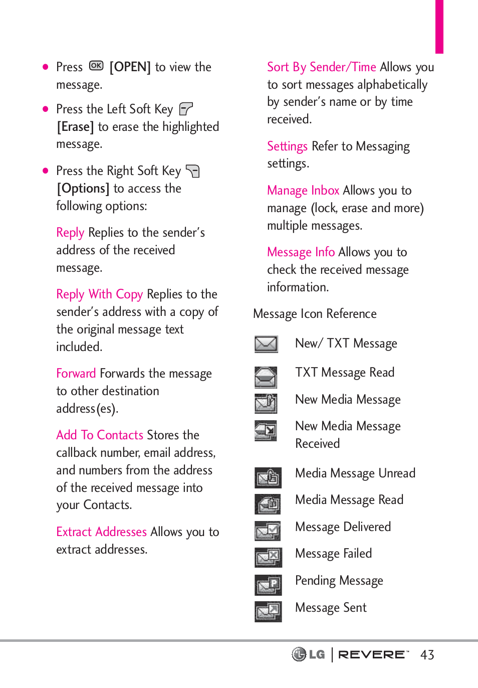 LG LGVN150 User Manual | Page 45 / 275