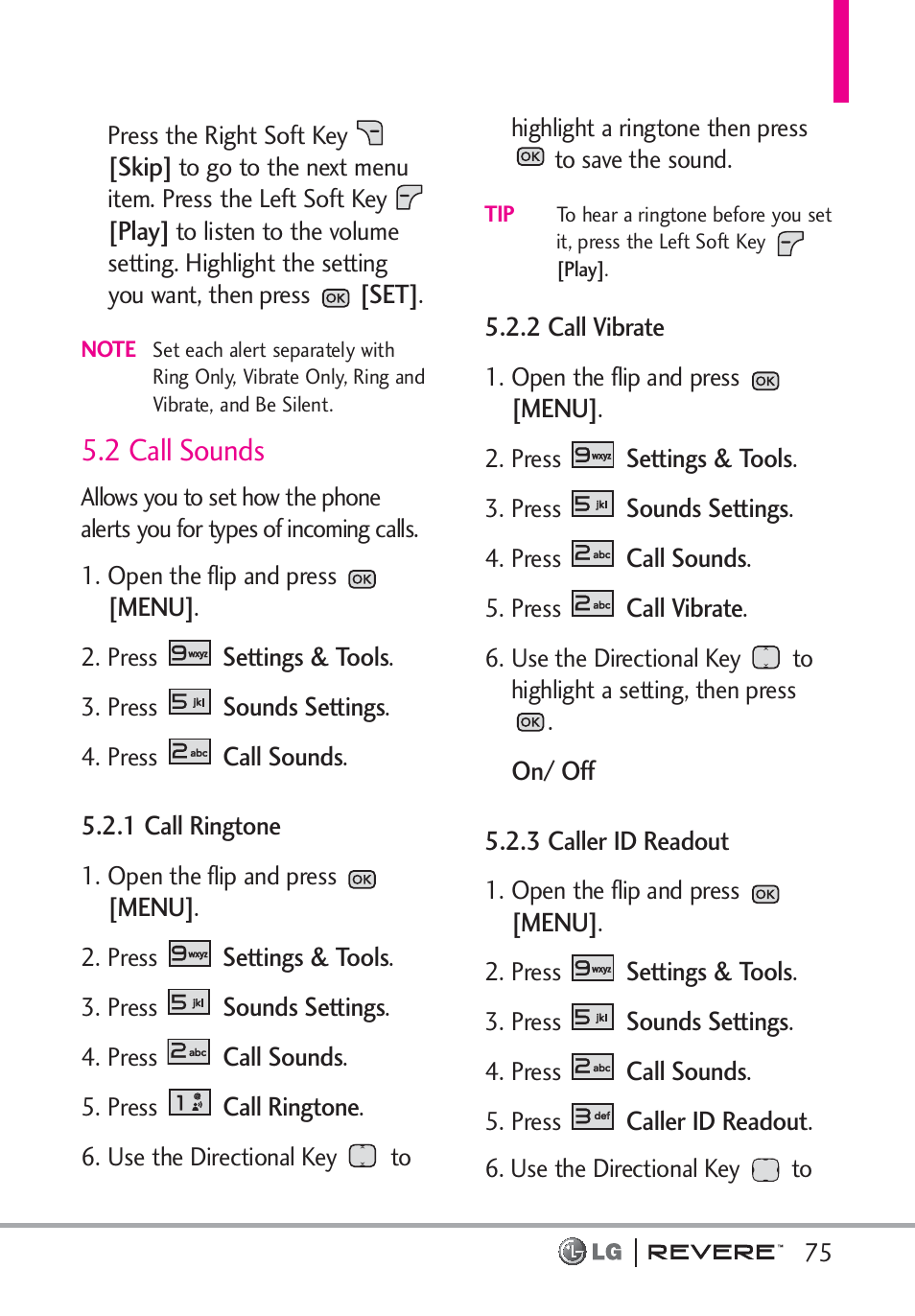 2 call sounds | LG LGVN150 User Manual | Page 77 / 275