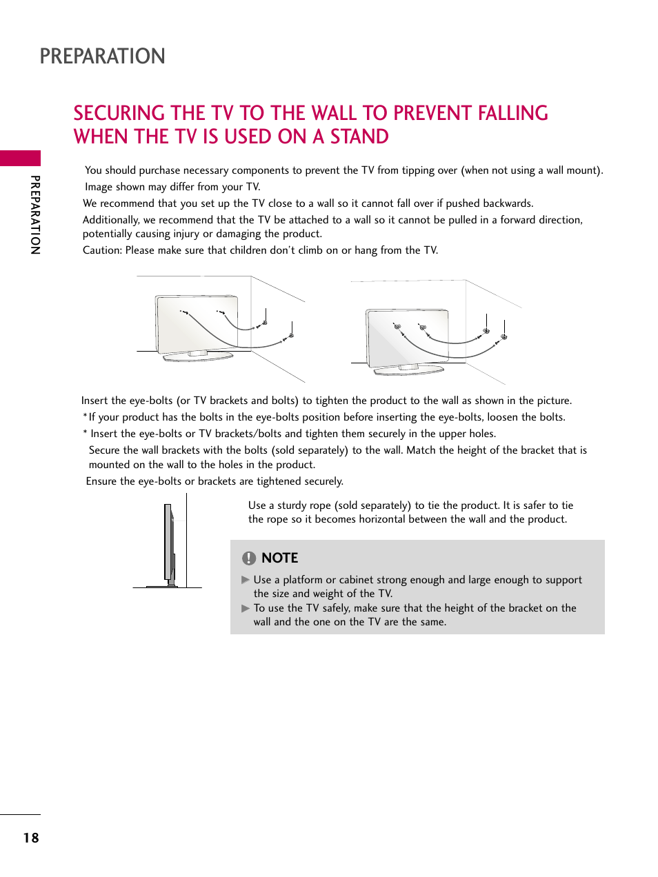 Preparation | LG 50PV450 User Manual | Page 18 / 124