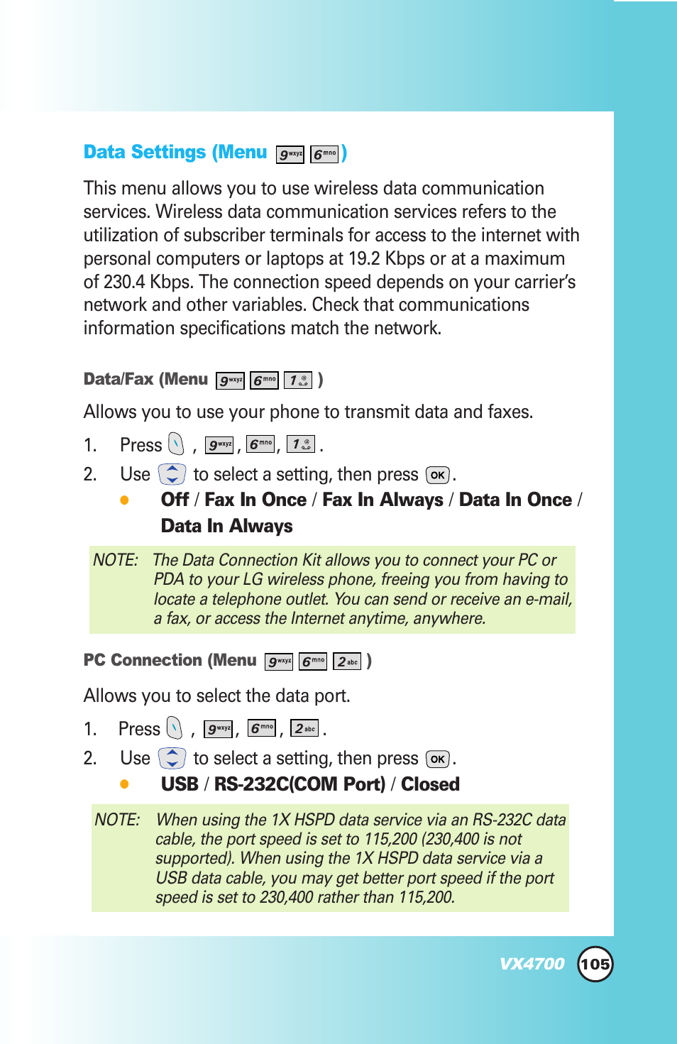 LG VX4700 User Manual | Page 106 / 138