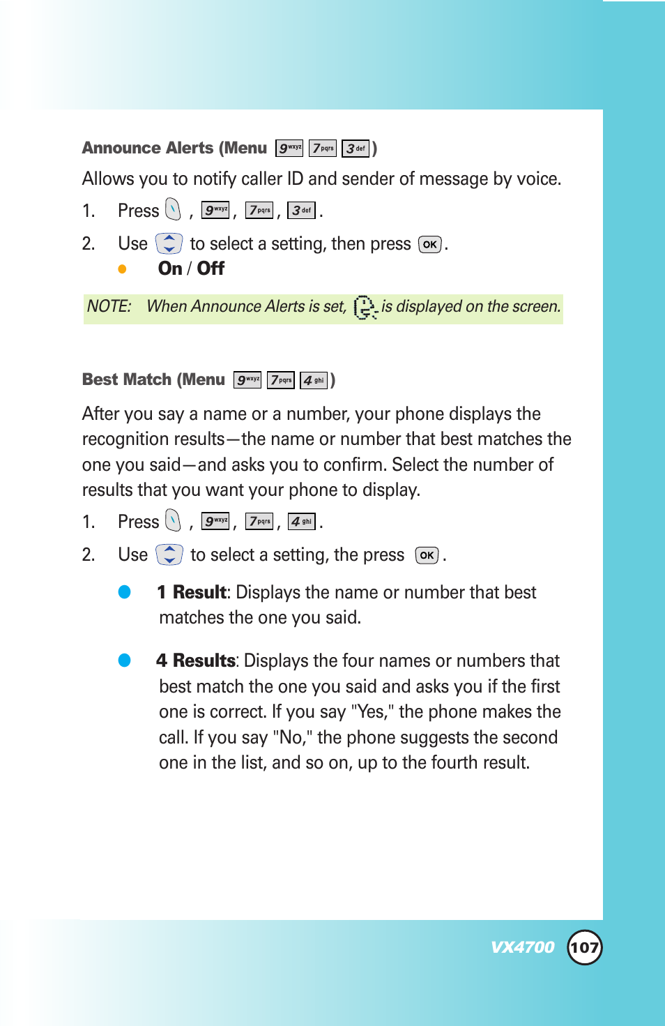 LG VX4700 User Manual | Page 108 / 138