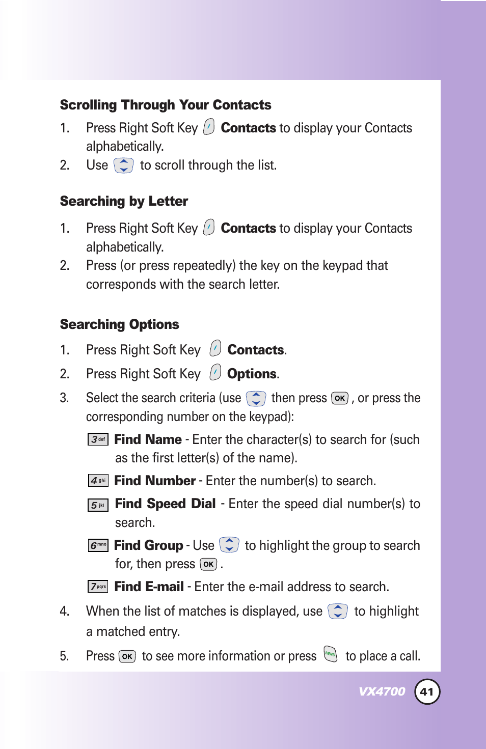 LG VX4700 User Manual | Page 42 / 138