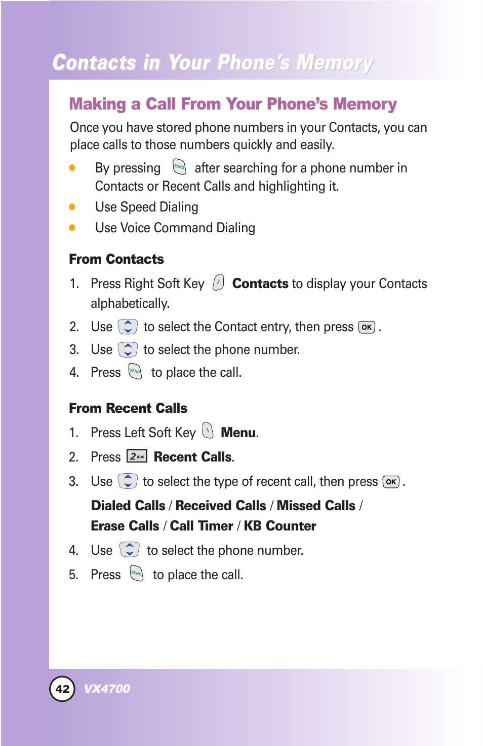 Contacts in y | LG VX4700 User Manual | Page 43 / 138