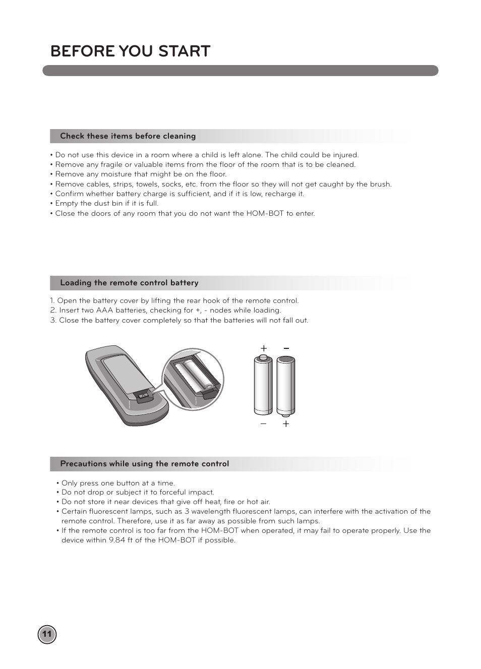 Before you start | LG LRV5900 User Manual | Page 14 / 40