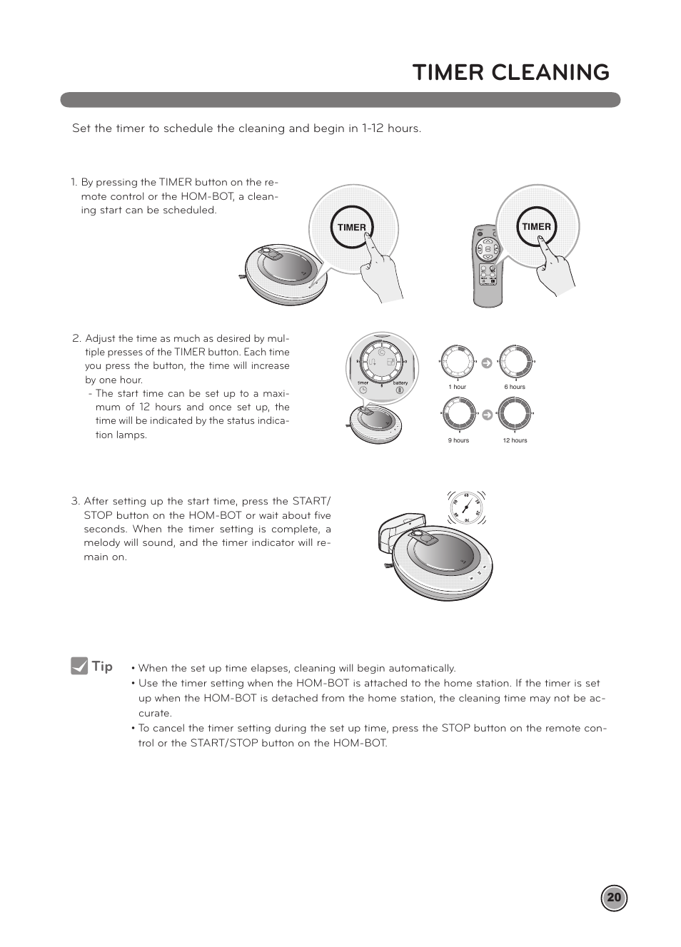 Timer cleaning | LG LRV5900 User Manual | Page 23 / 40