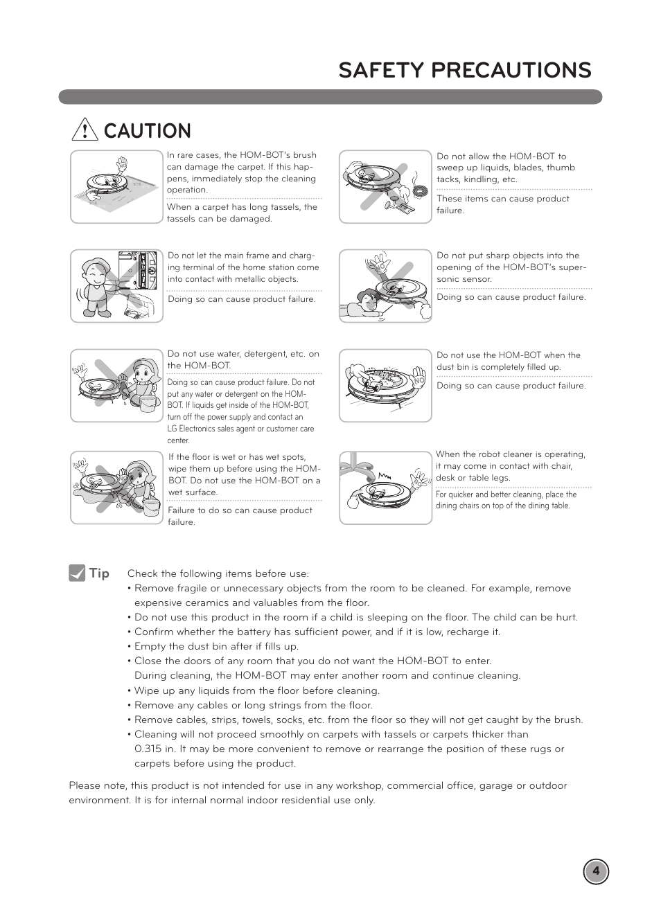 Safety precautions, Caution | LG LRV5900 User Manual | Page 7 / 40