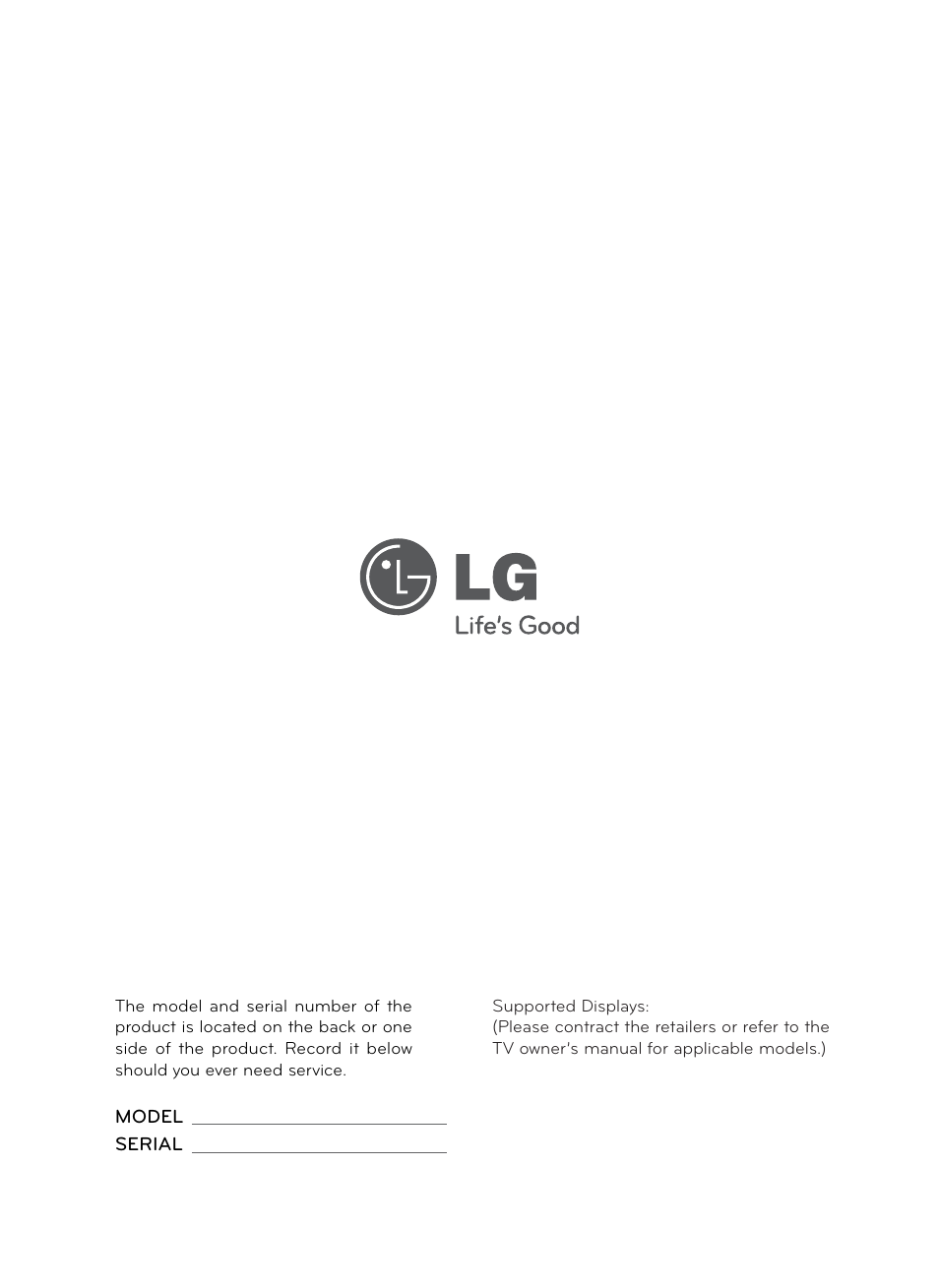LG LSW100BG User Manual | Page 8 / 8