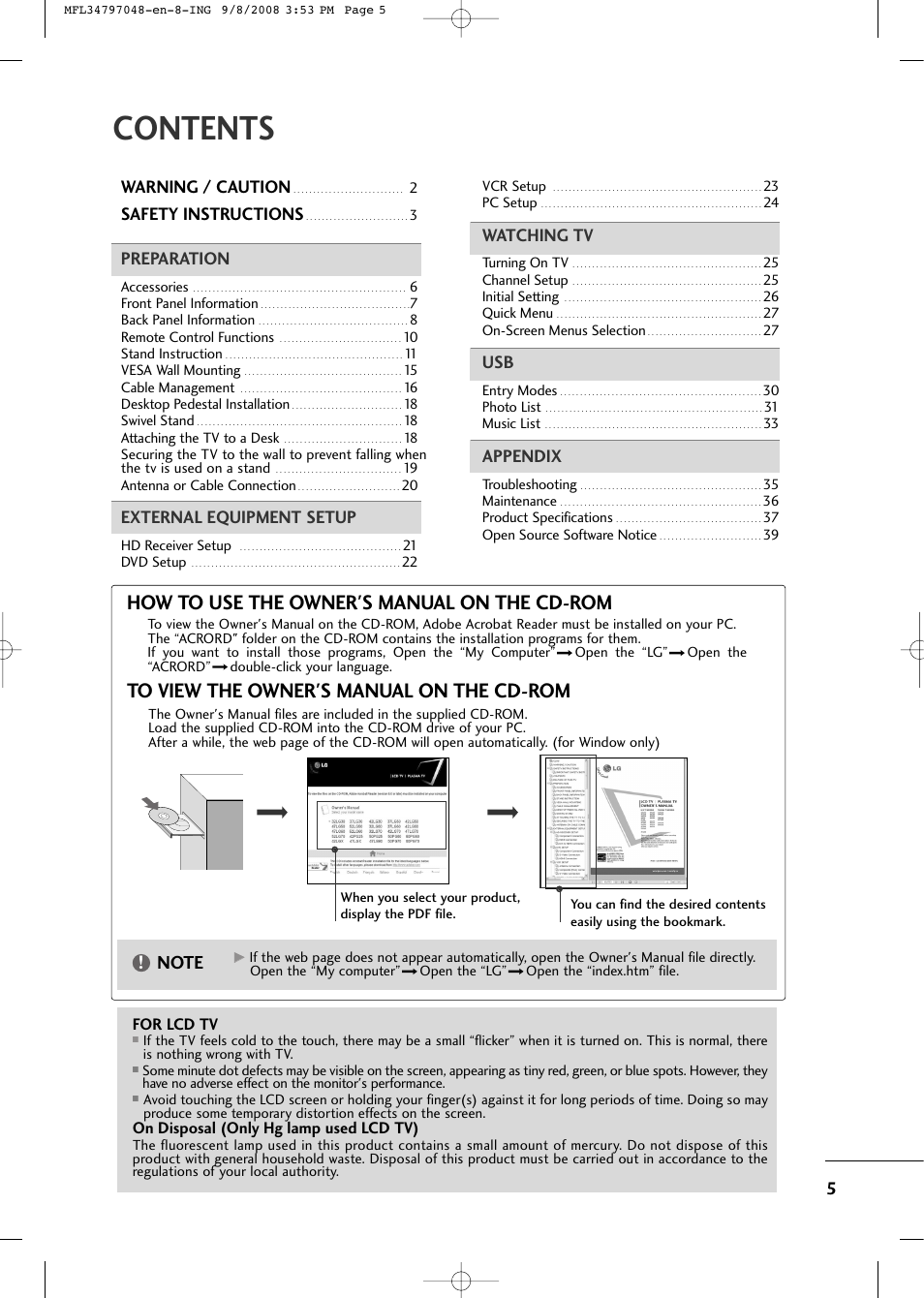 LG 42PG60-UA User Manual | Page 7 / 42