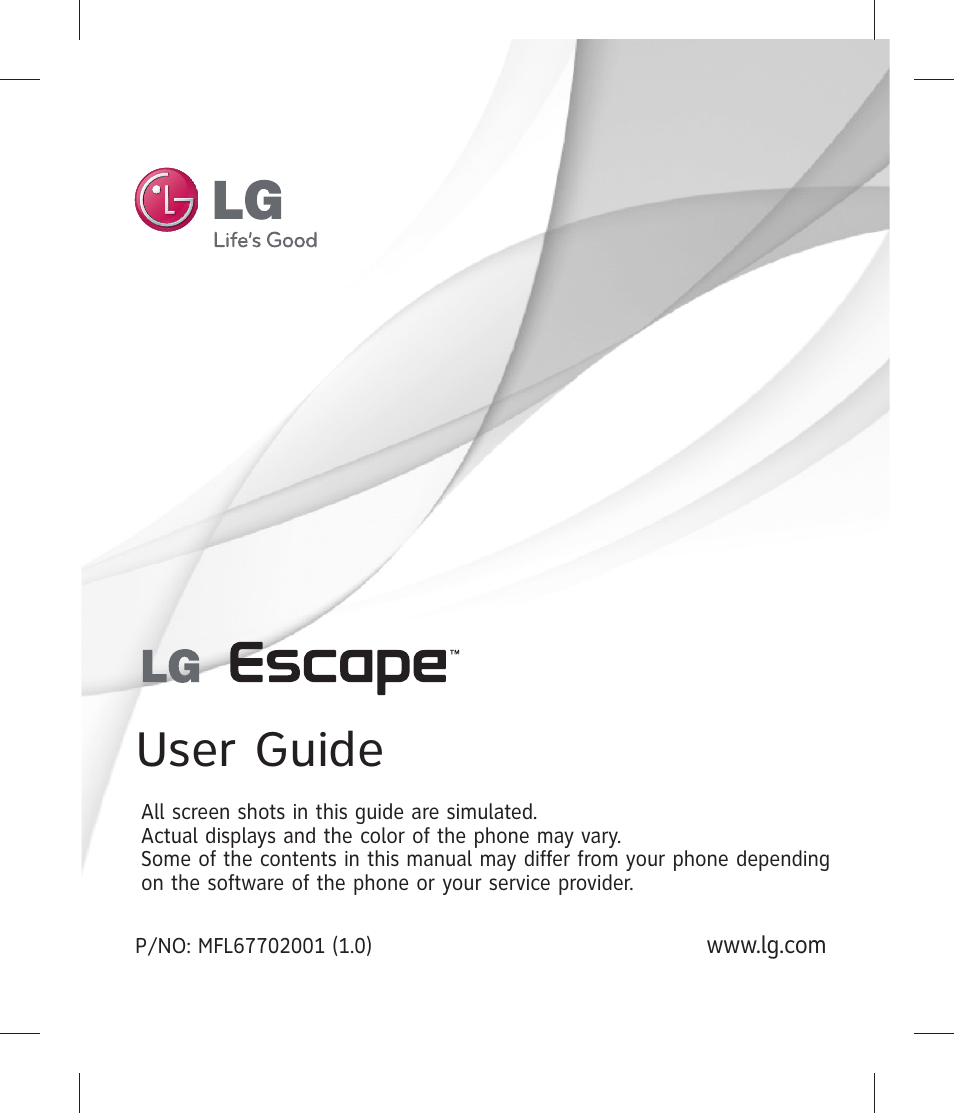 LG P870 User Manual | 110 pages