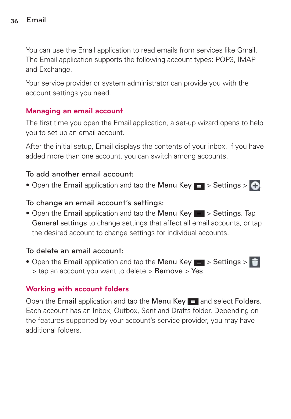Email | LG MS659 User Manual | Page 38 / 121