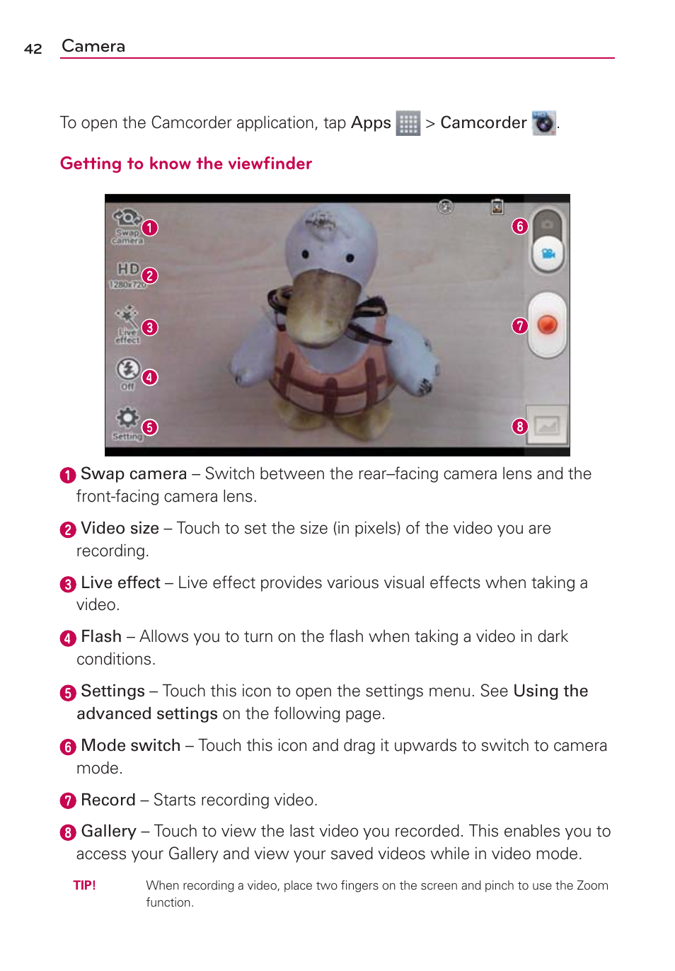 Camera, Getting to know the viewﬁnder | LG MS659 User Manual | Page 44 / 121