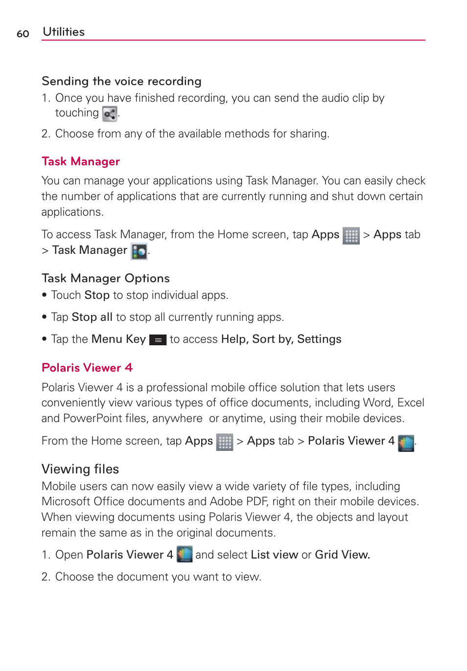 LG MS659 User Manual | Page 62 / 121