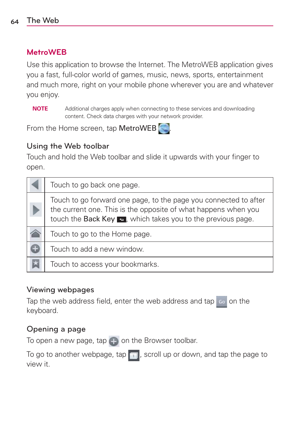 The web | LG MS659 User Manual | Page 66 / 121