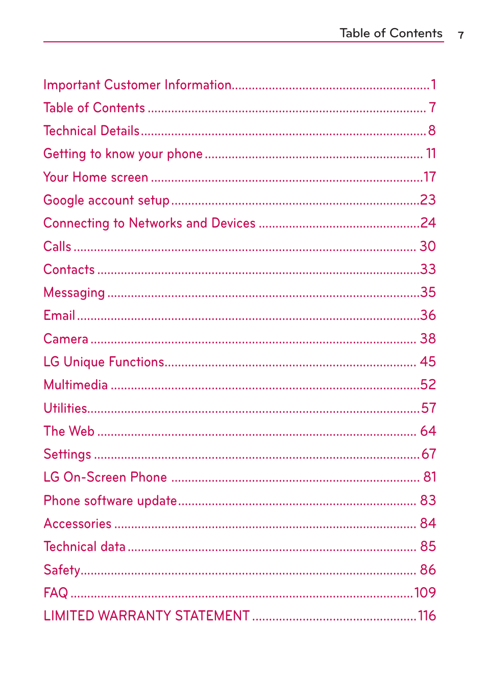 LG MS659 User Manual | Page 9 / 121