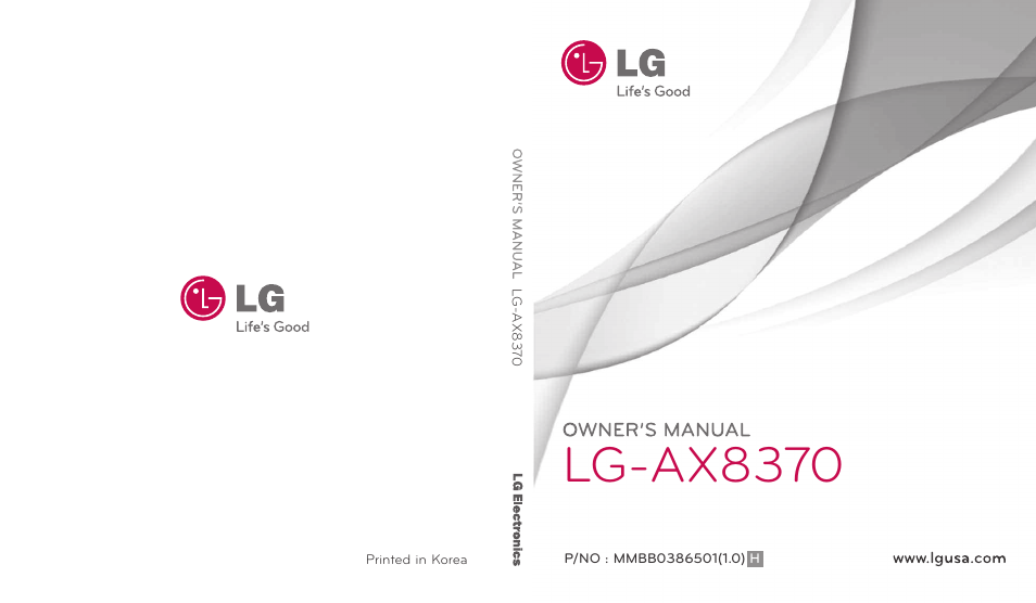 LG LGAX8370 User Manual | 338 pages