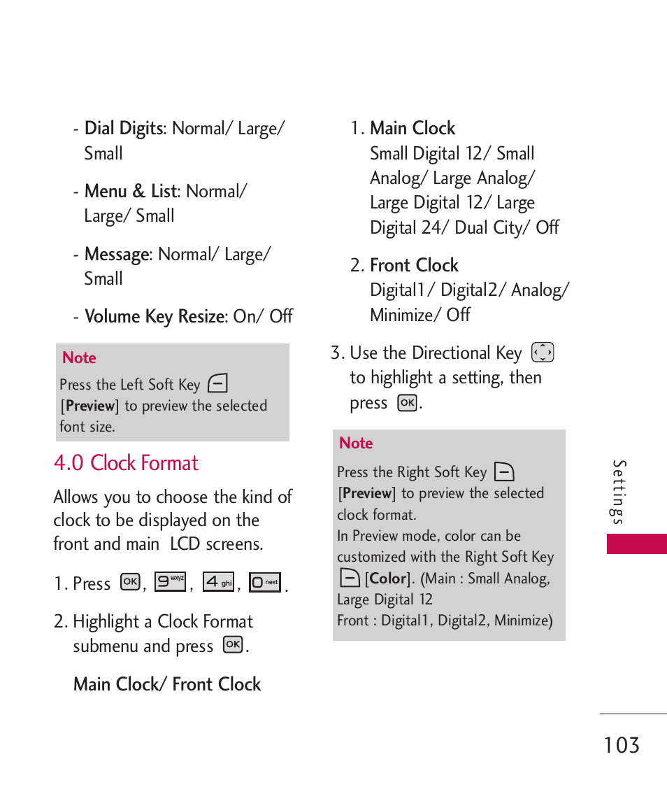 0 clock format | LG LGAX8370 User Manual | Page 105 / 338