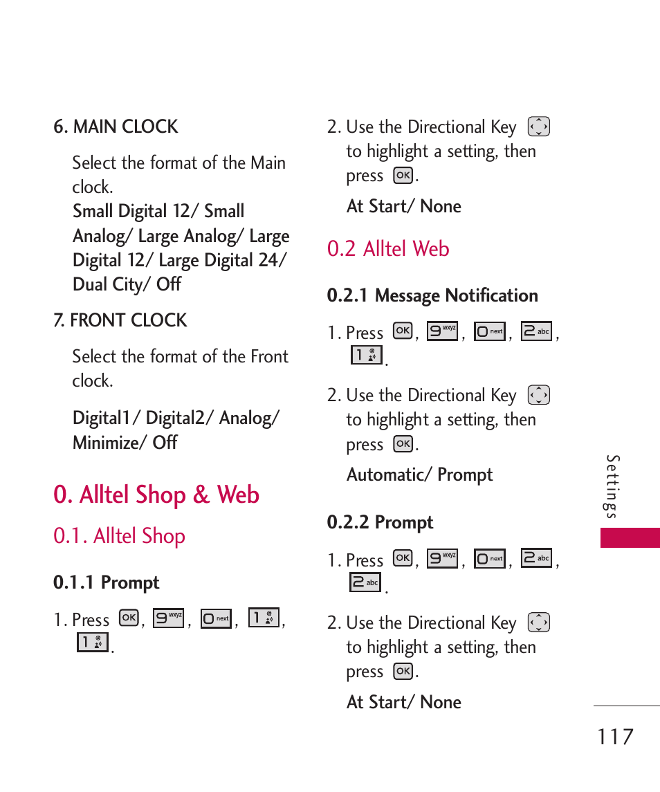 Alltel shop & web, Alltel shop, 2 alltel web | LG LGAX8370 User Manual | Page 119 / 338