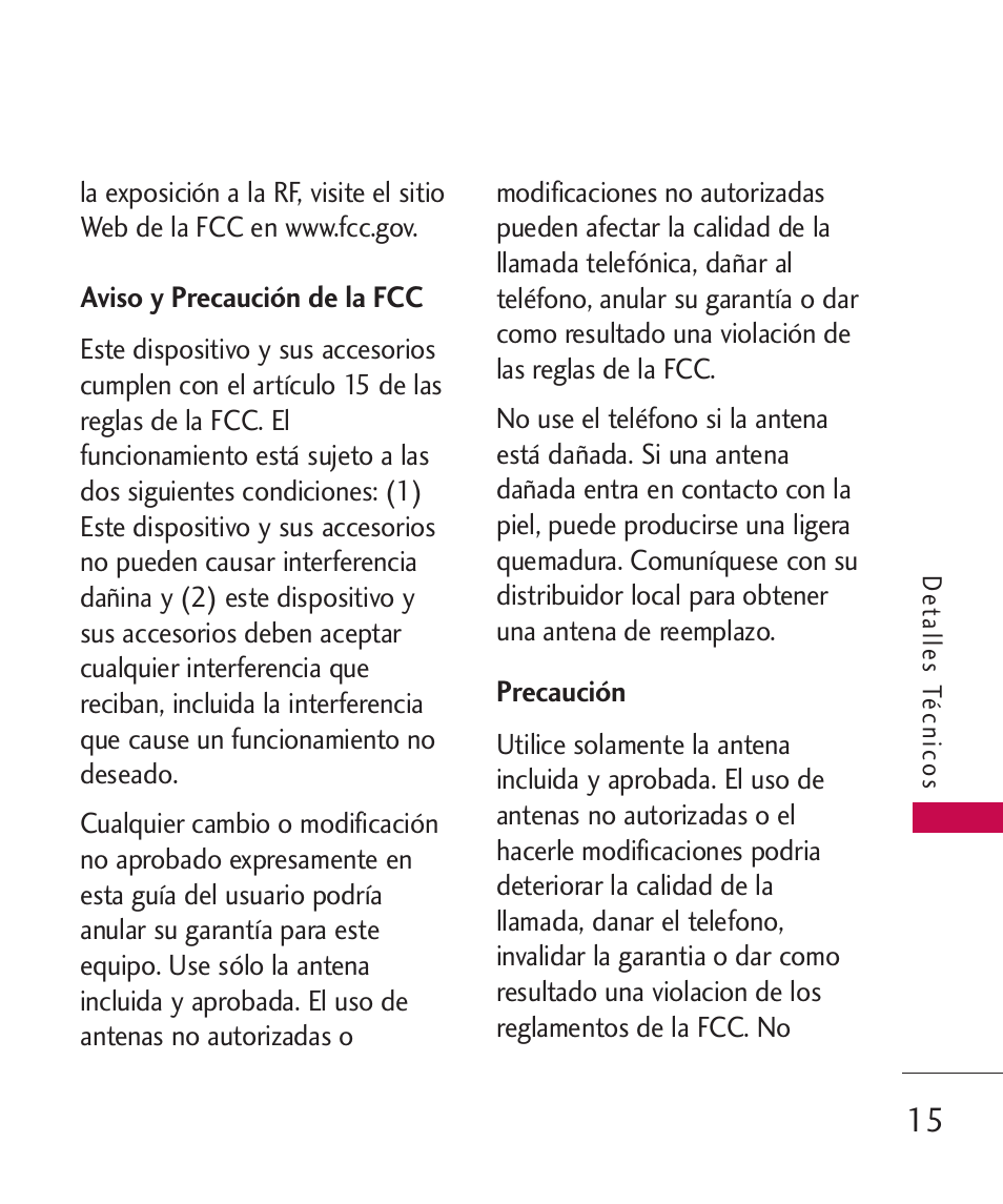 Aviso y precaución de la fcc, Precaución | LG LGAX8370 User Manual | Page 176 / 338