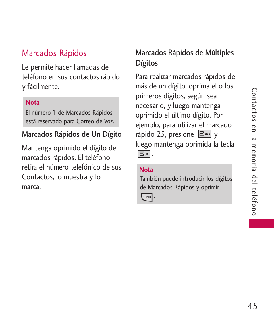 Marcados rápidos | LG LGAX8370 User Manual | Page 206 / 338