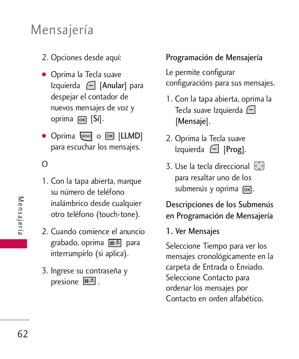 Mensajería | LG LGAX8370 User Manual | Page 223 / 338