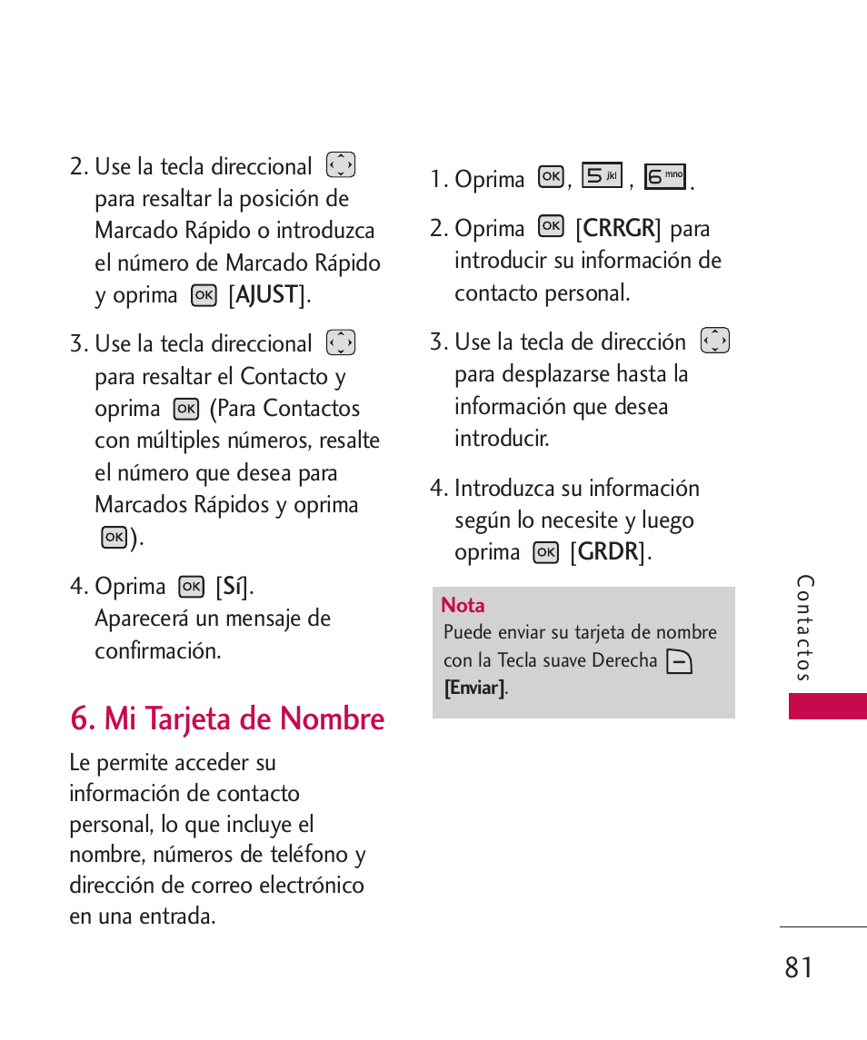 Mi tarjeta de nombre | LG LGAX8370 User Manual | Page 242 / 338