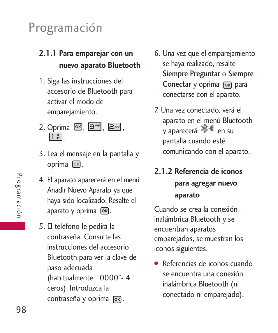 Programación | LG LGAX8370 User Manual | Page 259 / 338