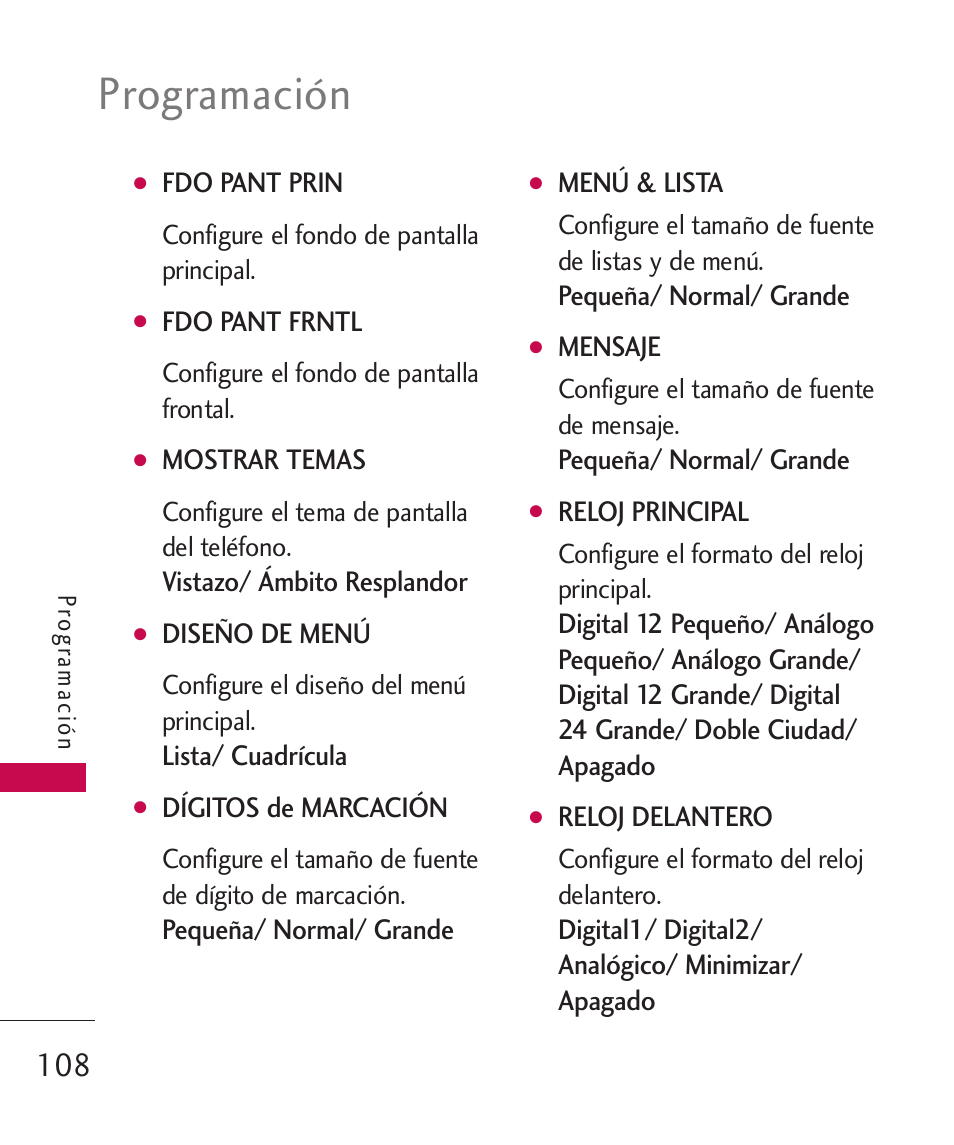 Programación | LG LGAX8370 User Manual | Page 269 / 338