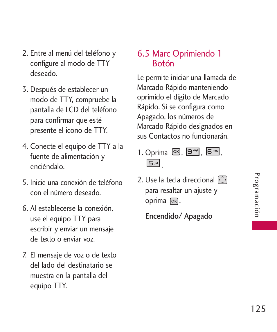 5 marc oprimiendo 1 botón, 5 marc oprimiendo 1 botón 125 | LG LGAX8370 User Manual | Page 286 / 338