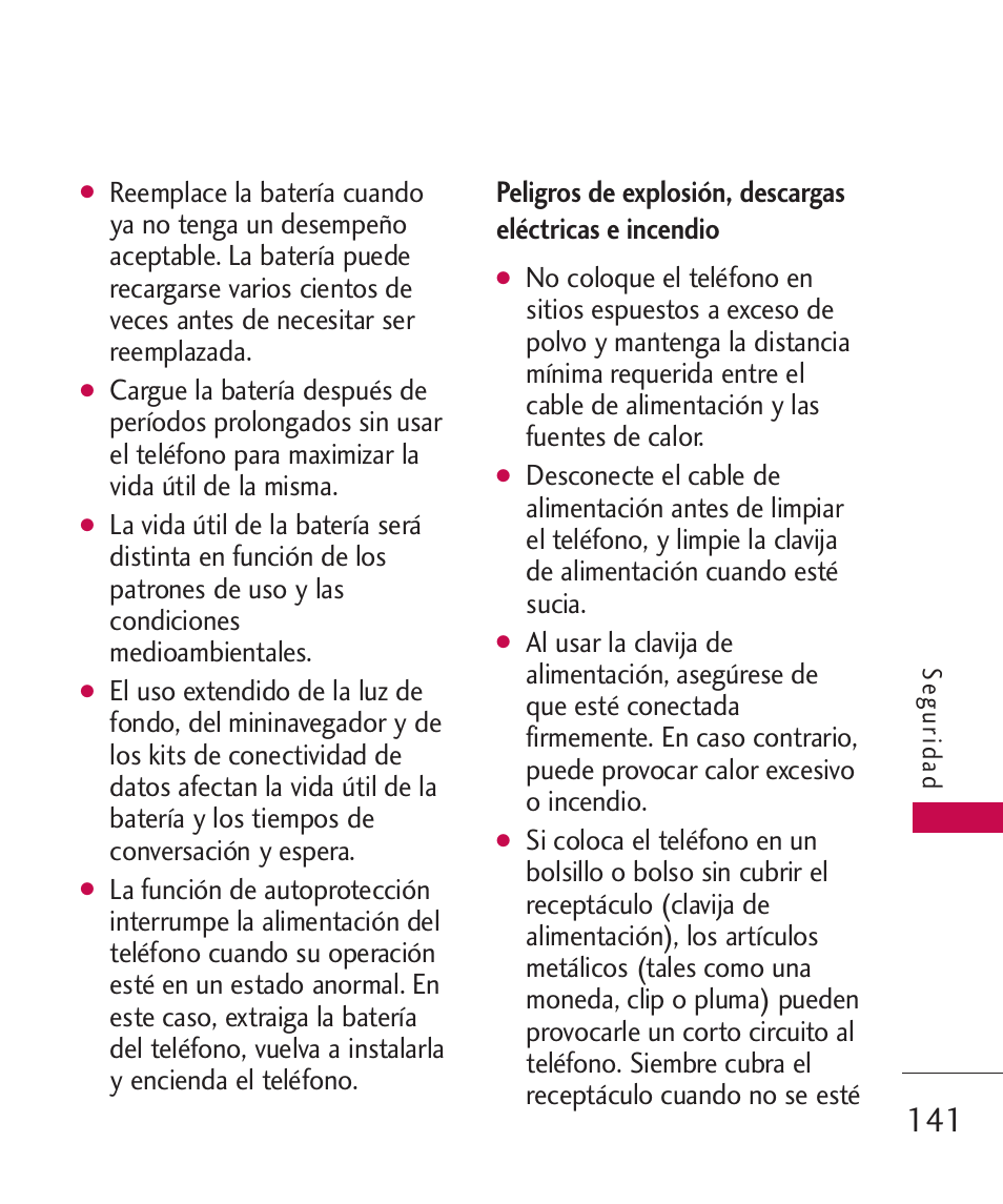 Peligros de explosión, desca | LG LGAX8370 User Manual | Page 302 / 338