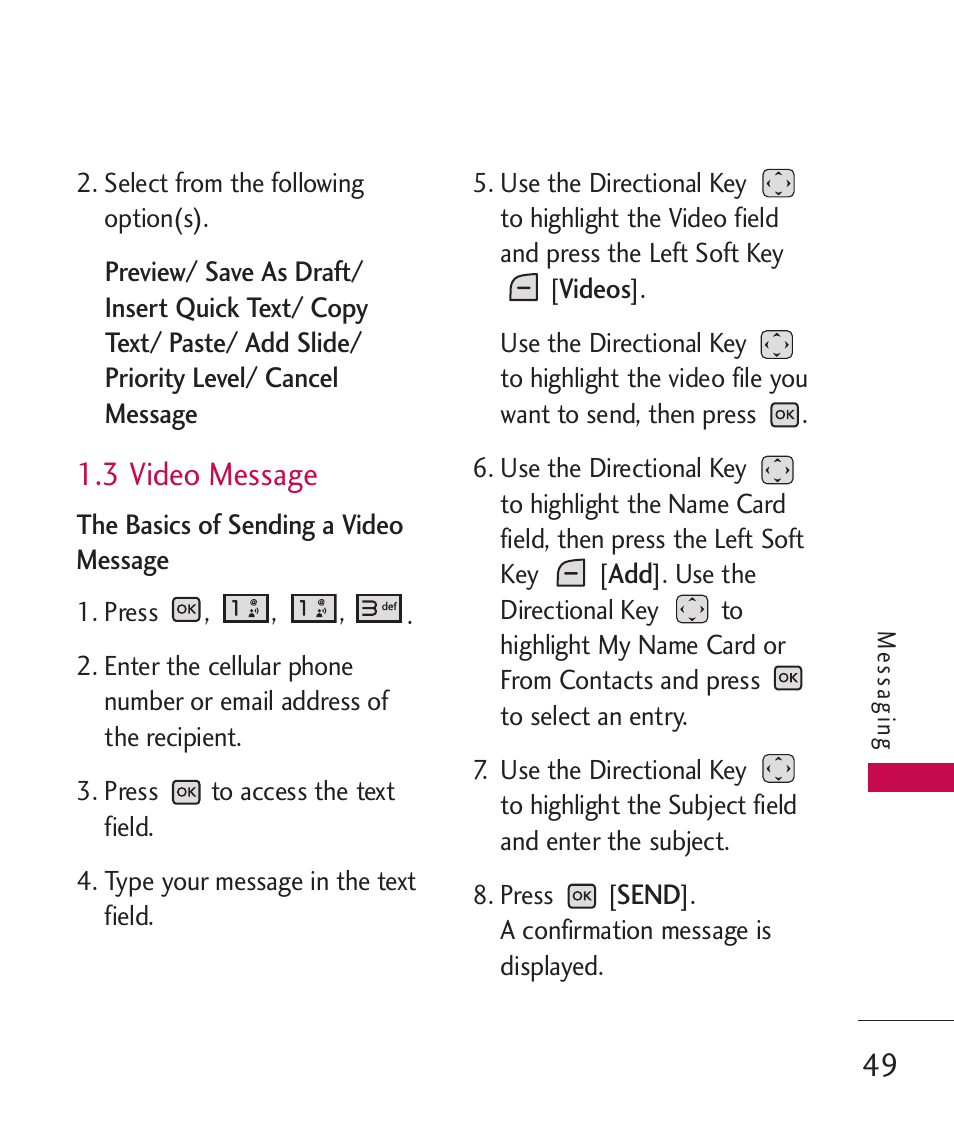 3 video message | LG LGAX8370 User Manual | Page 51 / 338