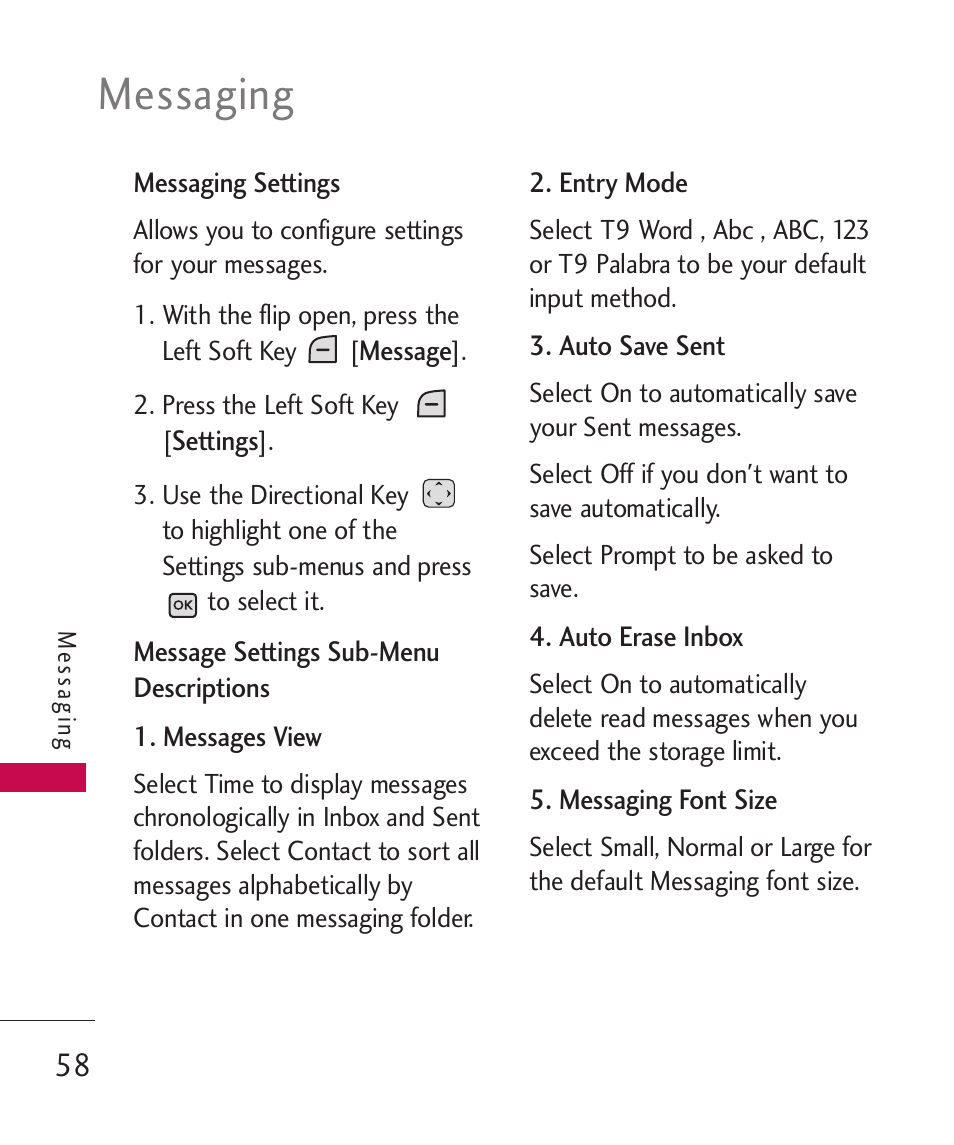 Messaging | LG LGAX8370 User Manual | Page 60 / 338