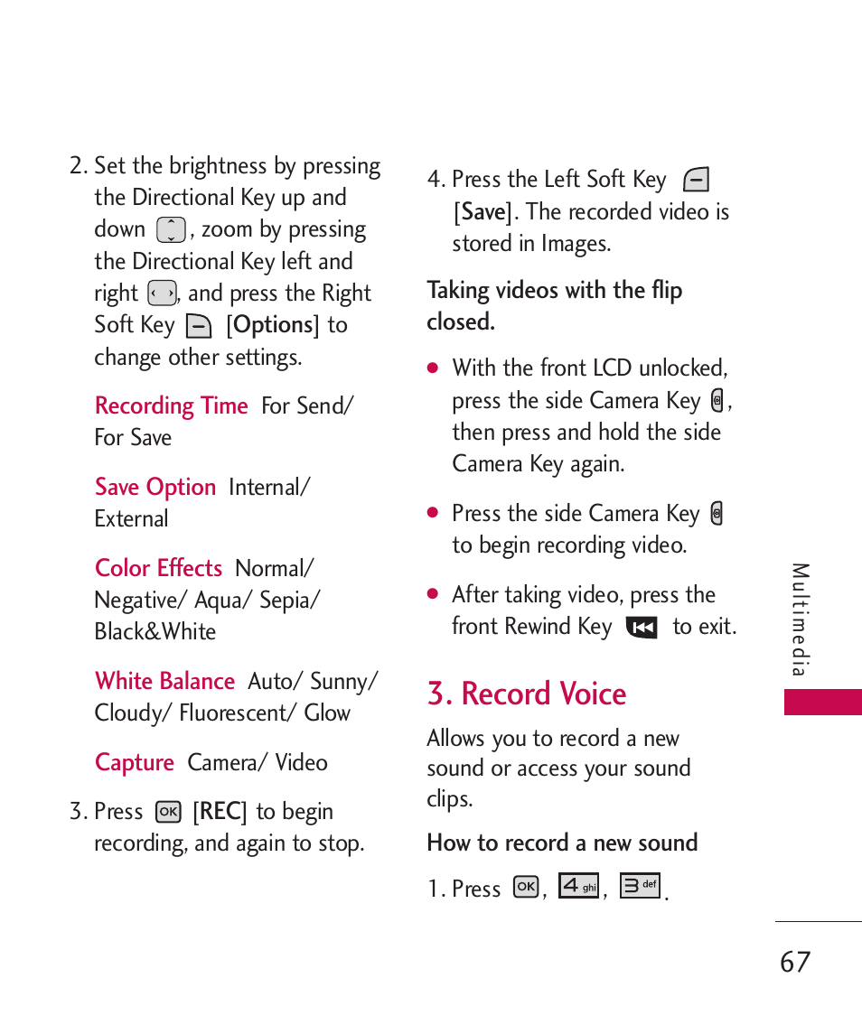 Record voice | LG LGAX8370 User Manual | Page 69 / 338