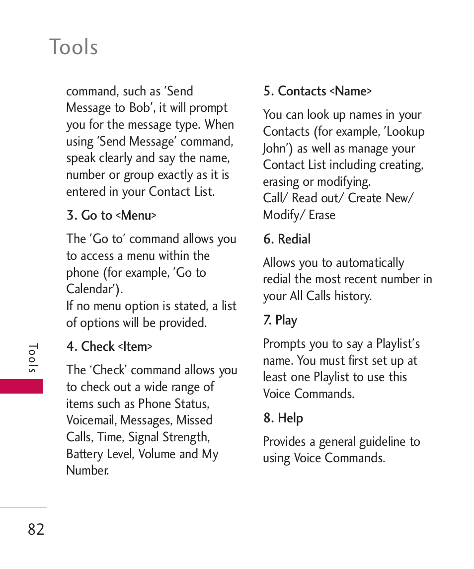 Tools | LG LGAX8370 User Manual | Page 84 / 338