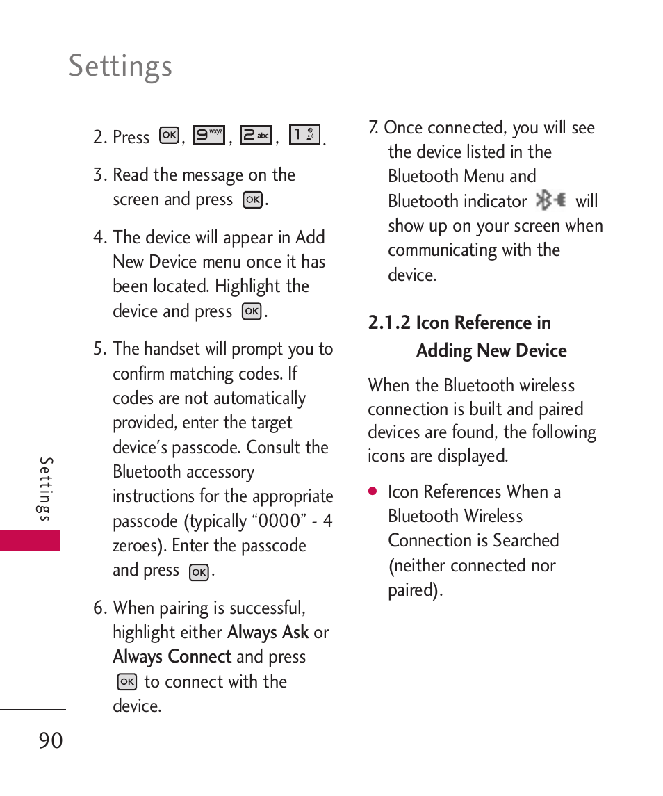 Settings | LG LGAX8370 User Manual | Page 92 / 338