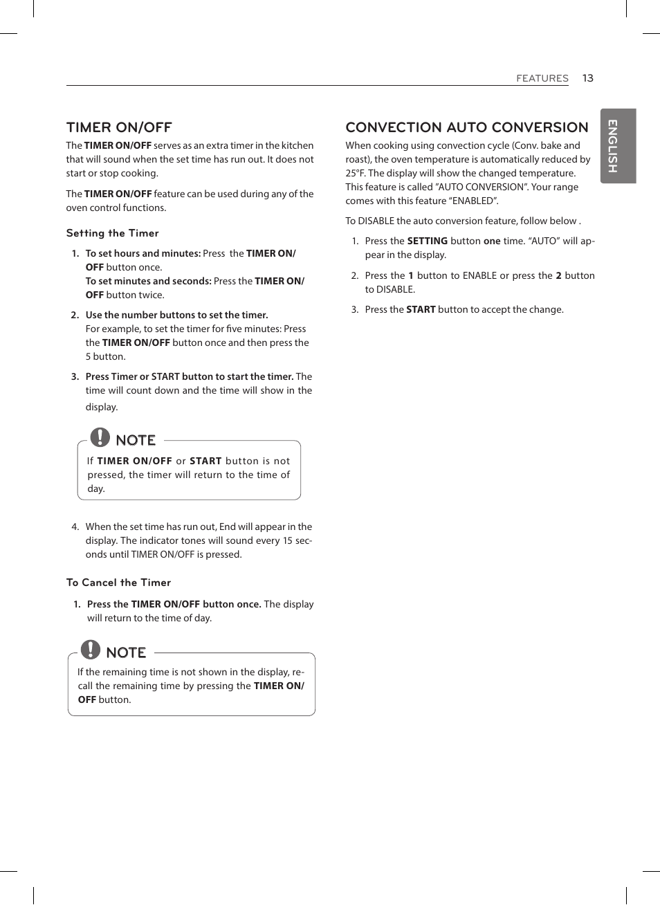 Timer on/off | LG LRE3023SW User Manual | Page 13 / 84