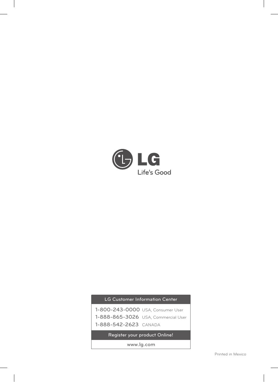 LG LRE3023SW User Manual | Page 84 / 84