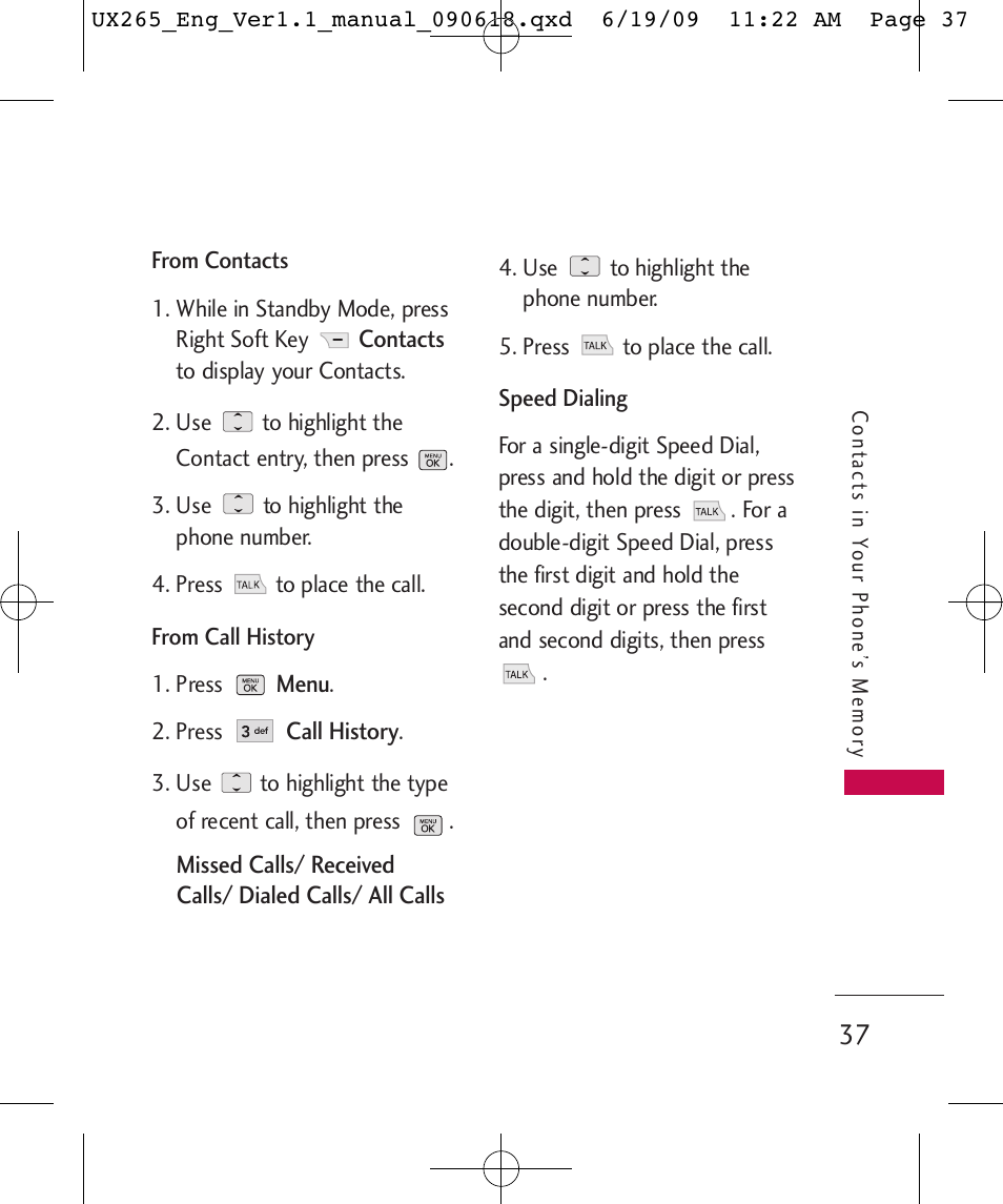 LG LGUX265 User Manual | Page 37 / 124