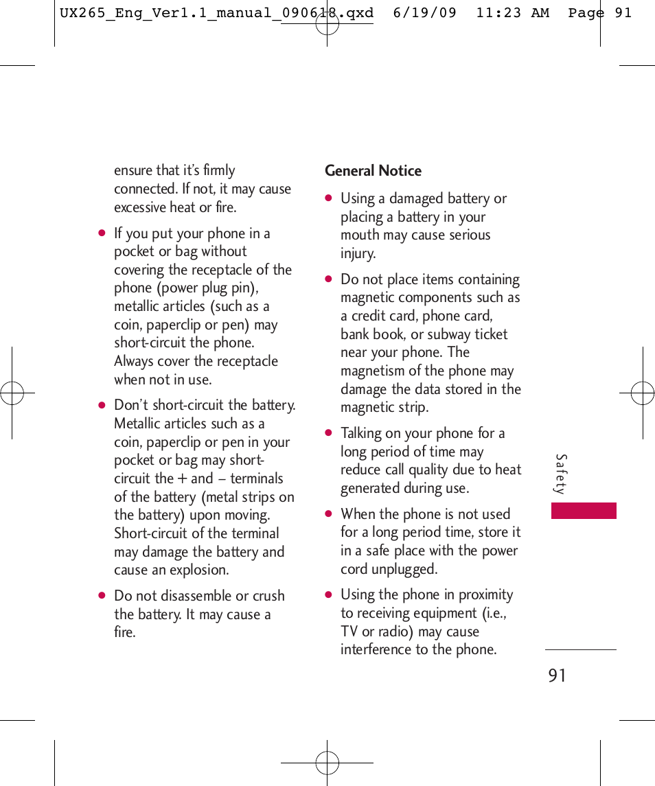 General notice | LG LGUX265 User Manual | Page 91 / 124