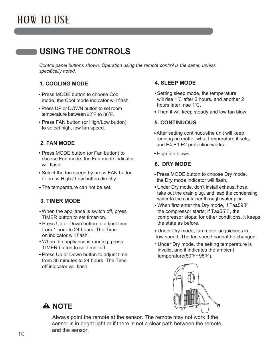 Using the controls | LG LP0910WNR User Manual | Page 10 / 48