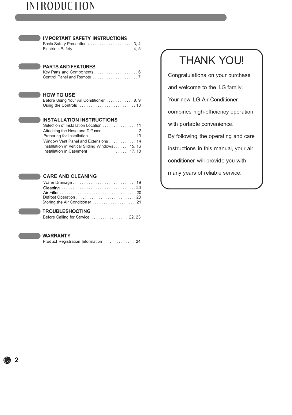 LG LP0910WNR User Manual | Page 2 / 48