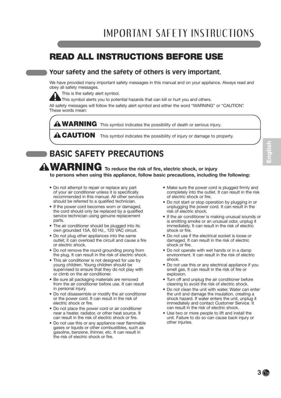 LG LP0910WNR User Manual | Page 3 / 48