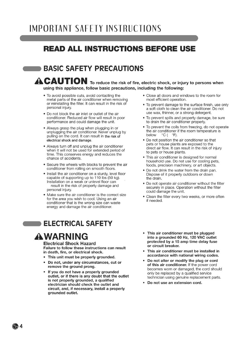LG LP0910WNR User Manual | Page 4 / 48