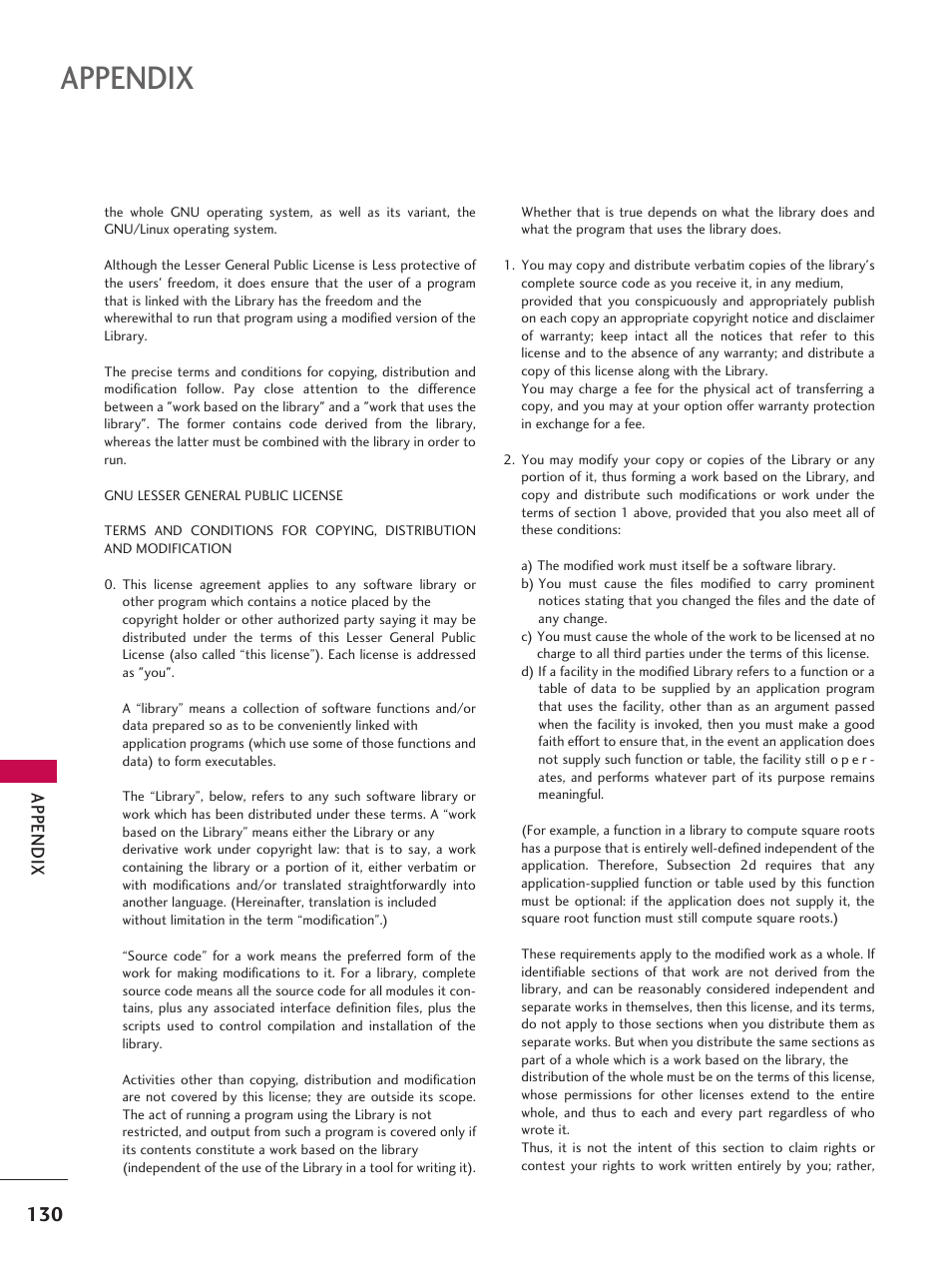 Appendix, App en d ix | LG 37LD665H User Manual | Page 130 / 207