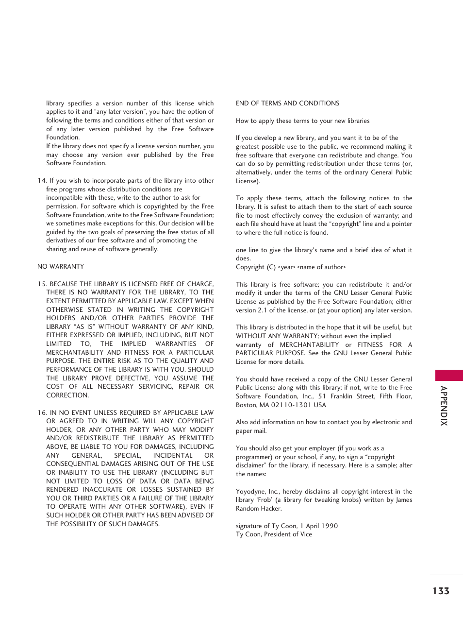 App en d ix | LG 37LD665H User Manual | Page 133 / 207