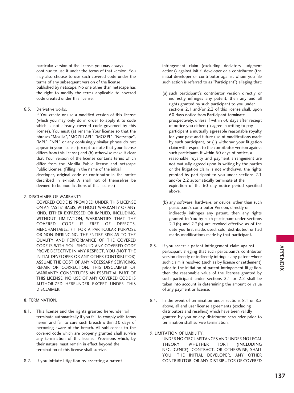 App en d ix | LG 37LD665H User Manual | Page 137 / 207