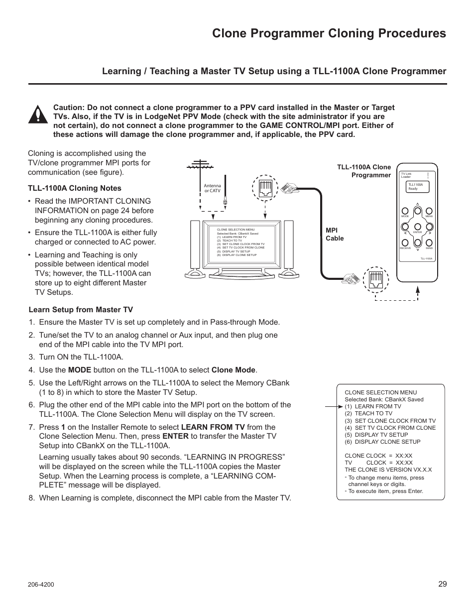 Clone programmer cloning procedures | LG 37LD665H User Manual | Page 168 / 207