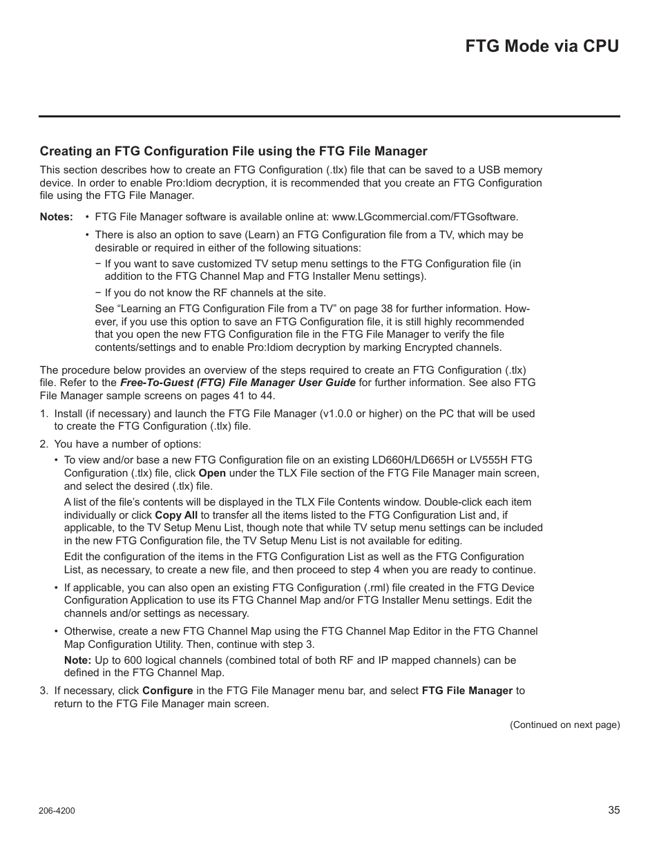 Ftg mode via cpu | LG 37LD665H User Manual | Page 174 / 207