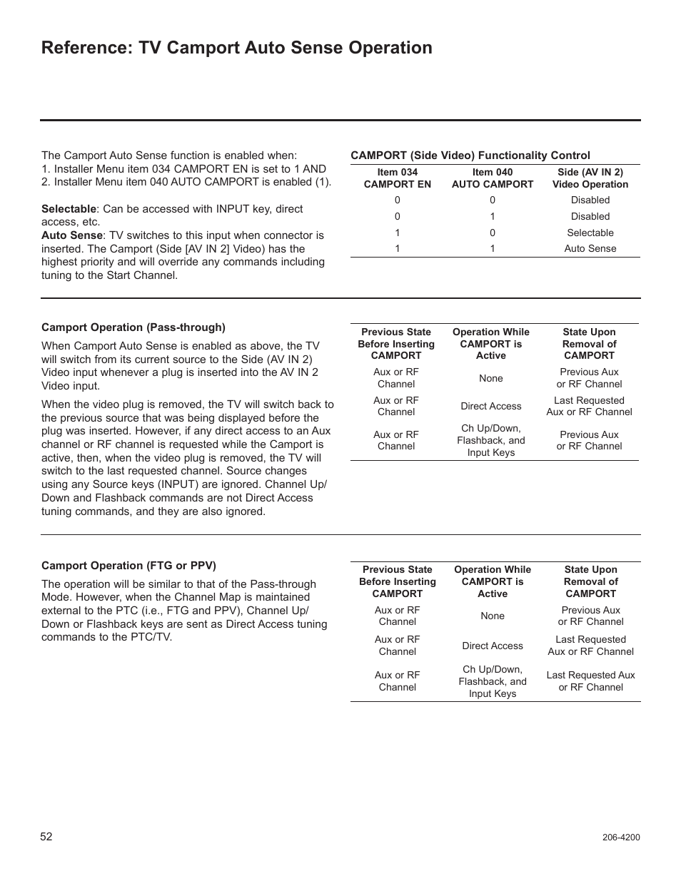 Tv camport auto sense operation, Reference: tv camport auto sense operation | LG 37LD665H User Manual | Page 191 / 207