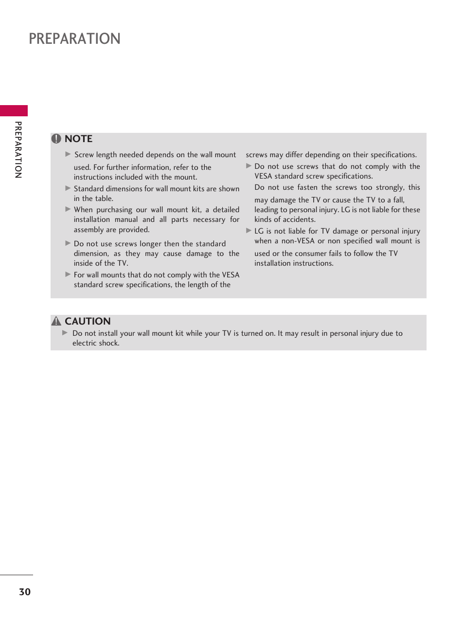 Preparation | LG 37LD665H User Manual | Page 30 / 207