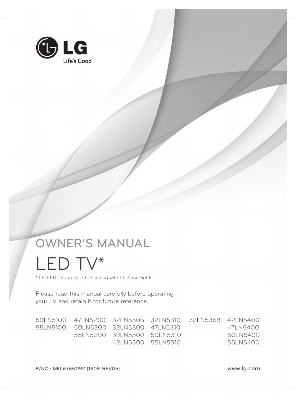 LG 55LN5400 User Manual | 48 pages